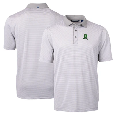 Men's Cutter & Buck Gray/White Dayton Dragons Virtue Eco Pique Micro Stripe Recycled Polo