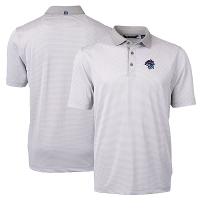 Men's Cutter & Buck Gray/White Binghamton Rumble Ponies Virtue Eco Pique Micro Stripe Recycled Polo