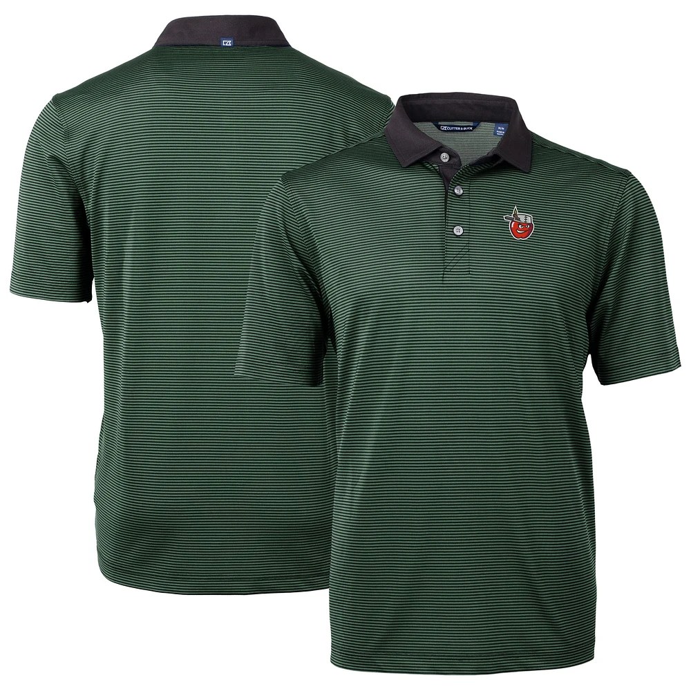 Men's Cutter & Buck Hunter Green/Black Fort Wayne TinCaps Virtue Eco Pique Micro Stripe Recycled Polo