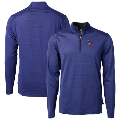 Men's Cutter & Buck / Buffalo Bisons Virtue Eco Pique Micro Stripe Recycled Quarter-Zip Pullover Top