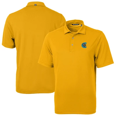 Men's Cutter & Buck Gold Charlotte Knights Virtue Eco Pique Recycled Polo