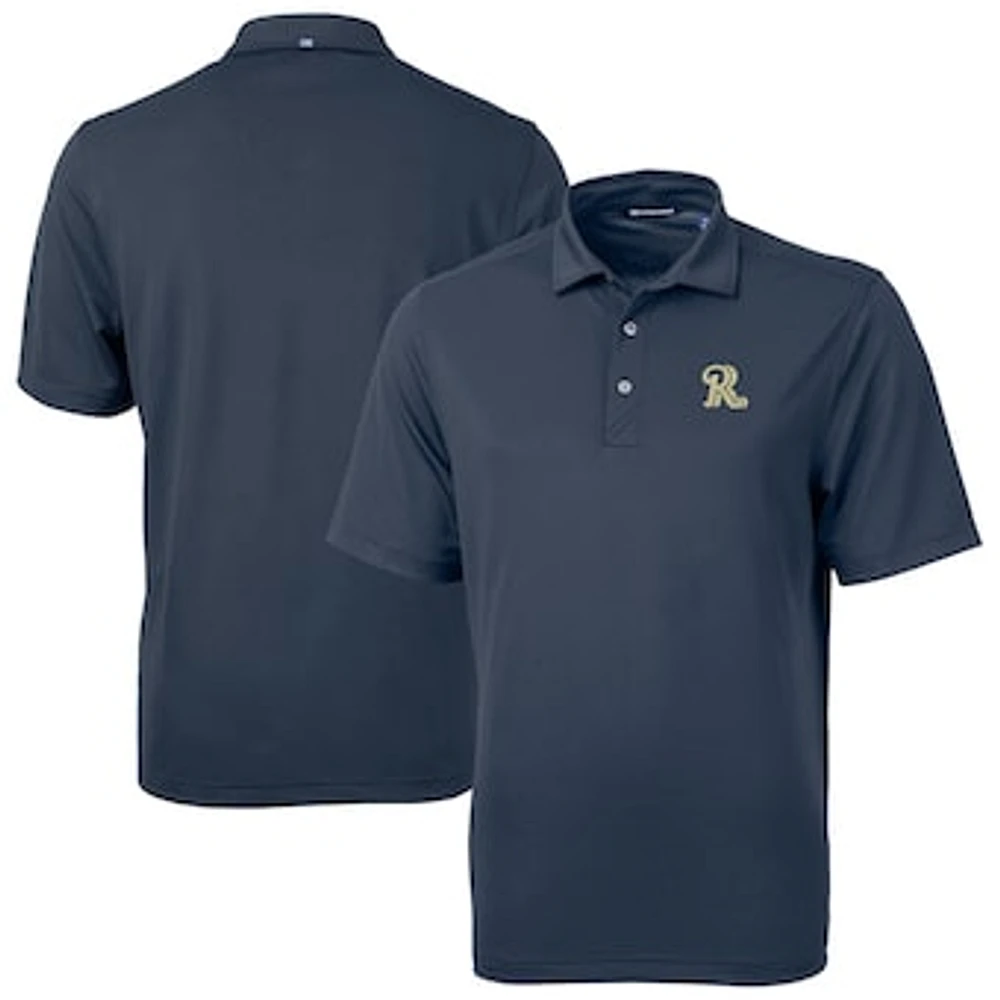 Men's Cutter & Buck Navy Frisco RoughRiders Virtue Eco Pique Recycled Polo