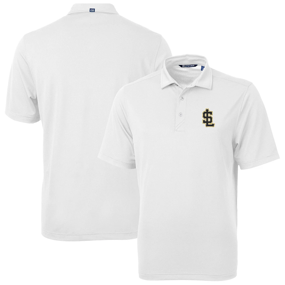 Men's Cutter & Buck White Salt Lake Bees Virtue Eco Pique Recycled Polo