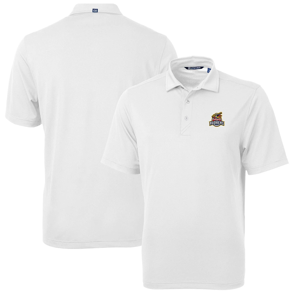 Men's Cutter & Buck White Toledo Mud Hens Virtue Eco Pique Recycled Polo