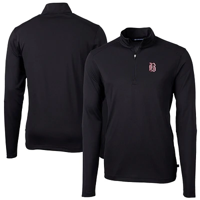 Men's Cutter & Buck Birmingham Barons Virtue Eco Pique Recycled Quarter-Zip Pullover Top