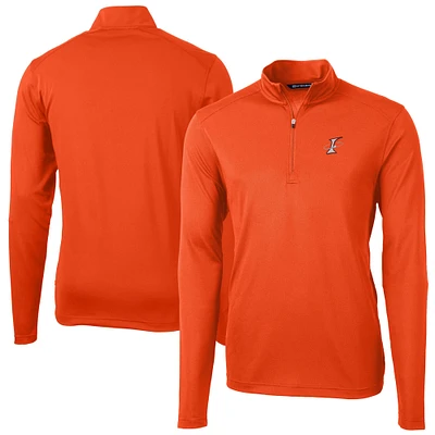 Men's Cutter & Buck Albuquerque Isotopes Virtue Eco Pique Recycled Quarter-Zip Pullover Top