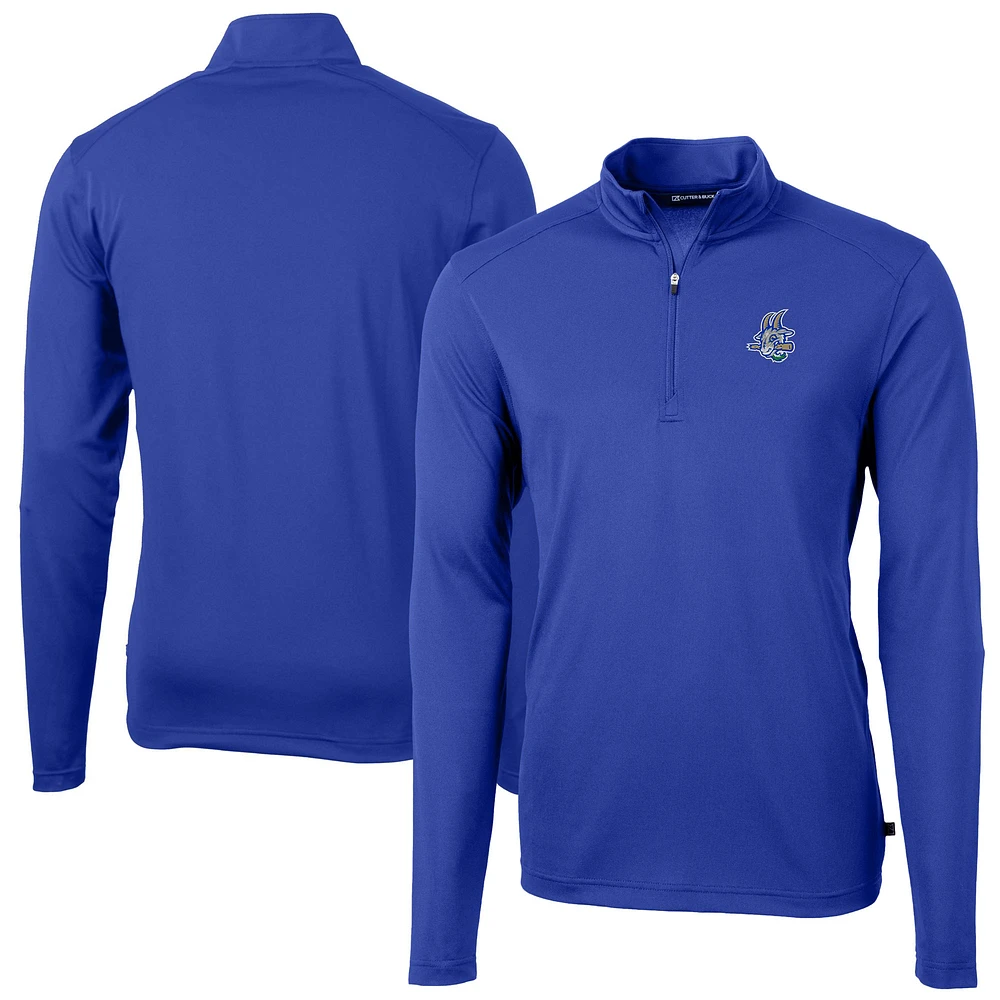 Men's Cutter & Buck Hartford Yard Goats Virtue Eco Pique Recycled Quarter-Zip Pullover Top
