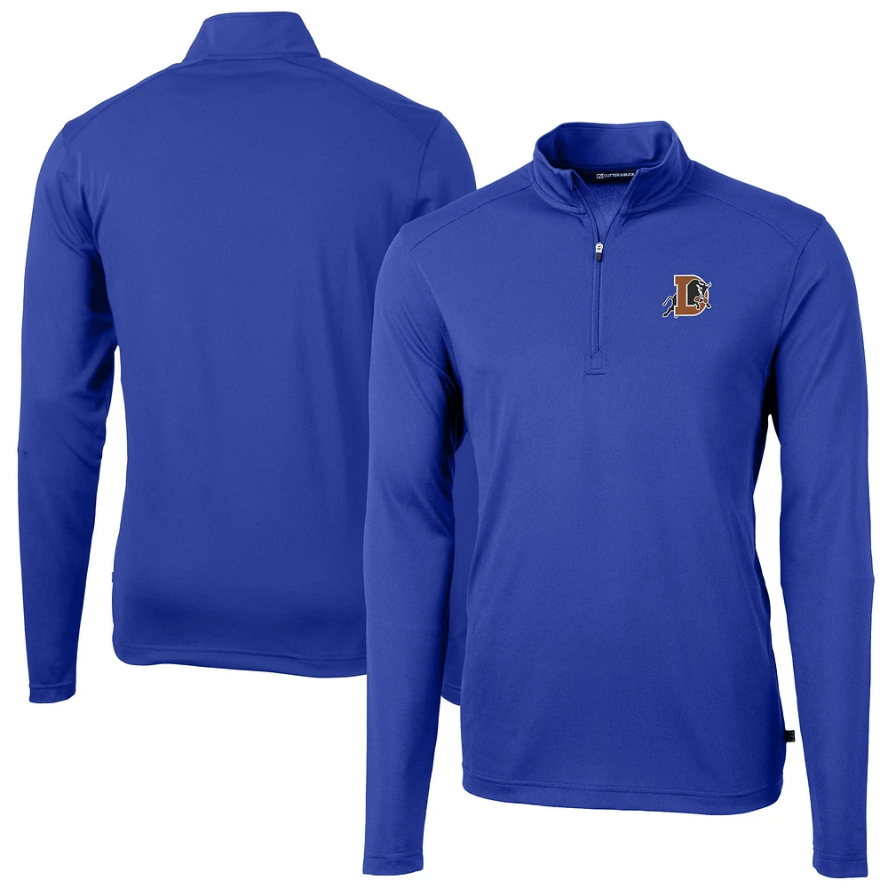Men's Cutter & Buck Durham Bulls Virtue Eco Pique Recycled Quarter-Zip Pullover Top