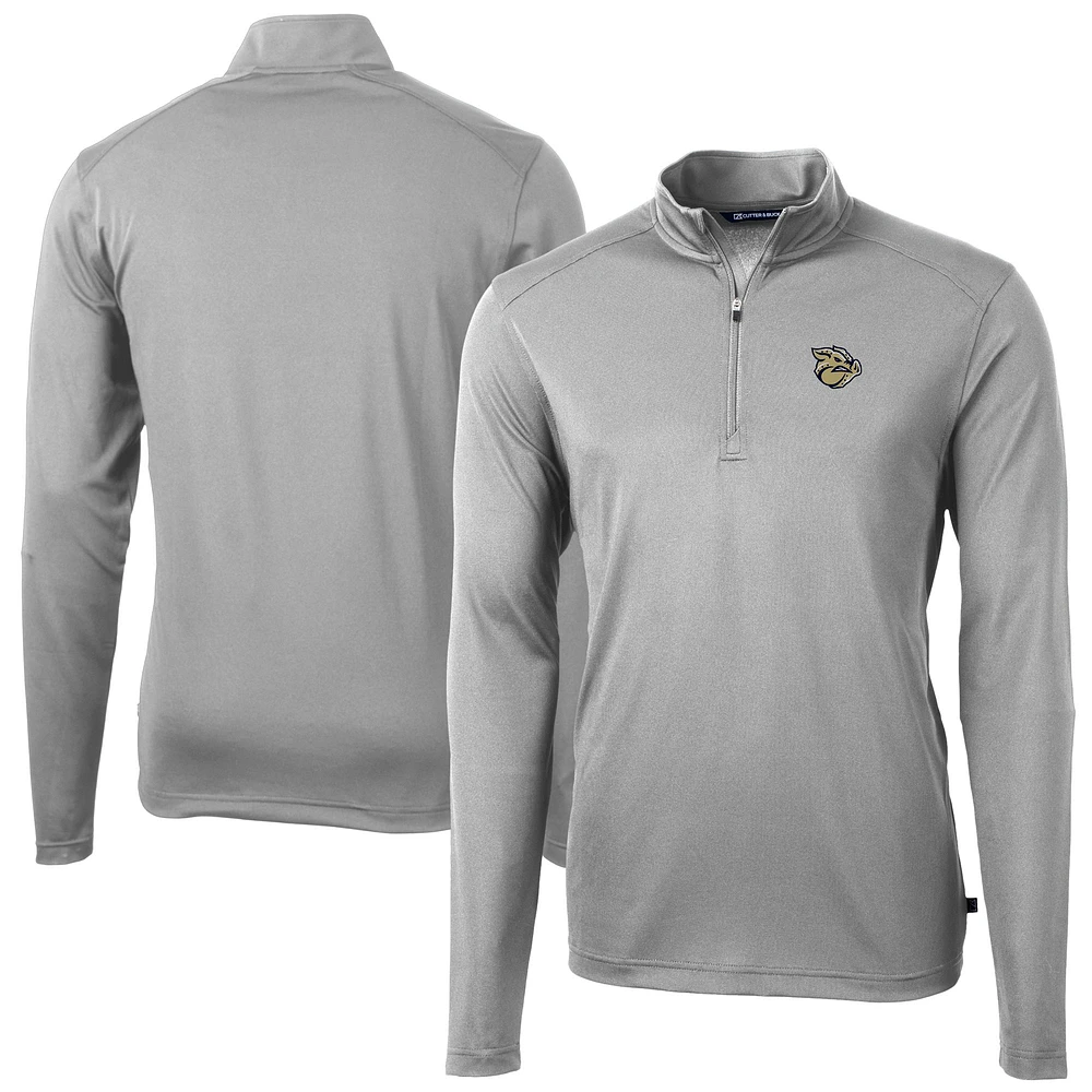 Men's Cutter & Buck Lehigh Valley IronPigs Virtue Eco Pique Recycled Quarter-Zip Pullover Top