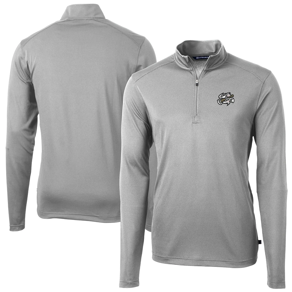 Men's Cutter & Buck Omaha Storm Chasers Virtue Eco Pique Recycled Quarter-Zip Pullover Top
