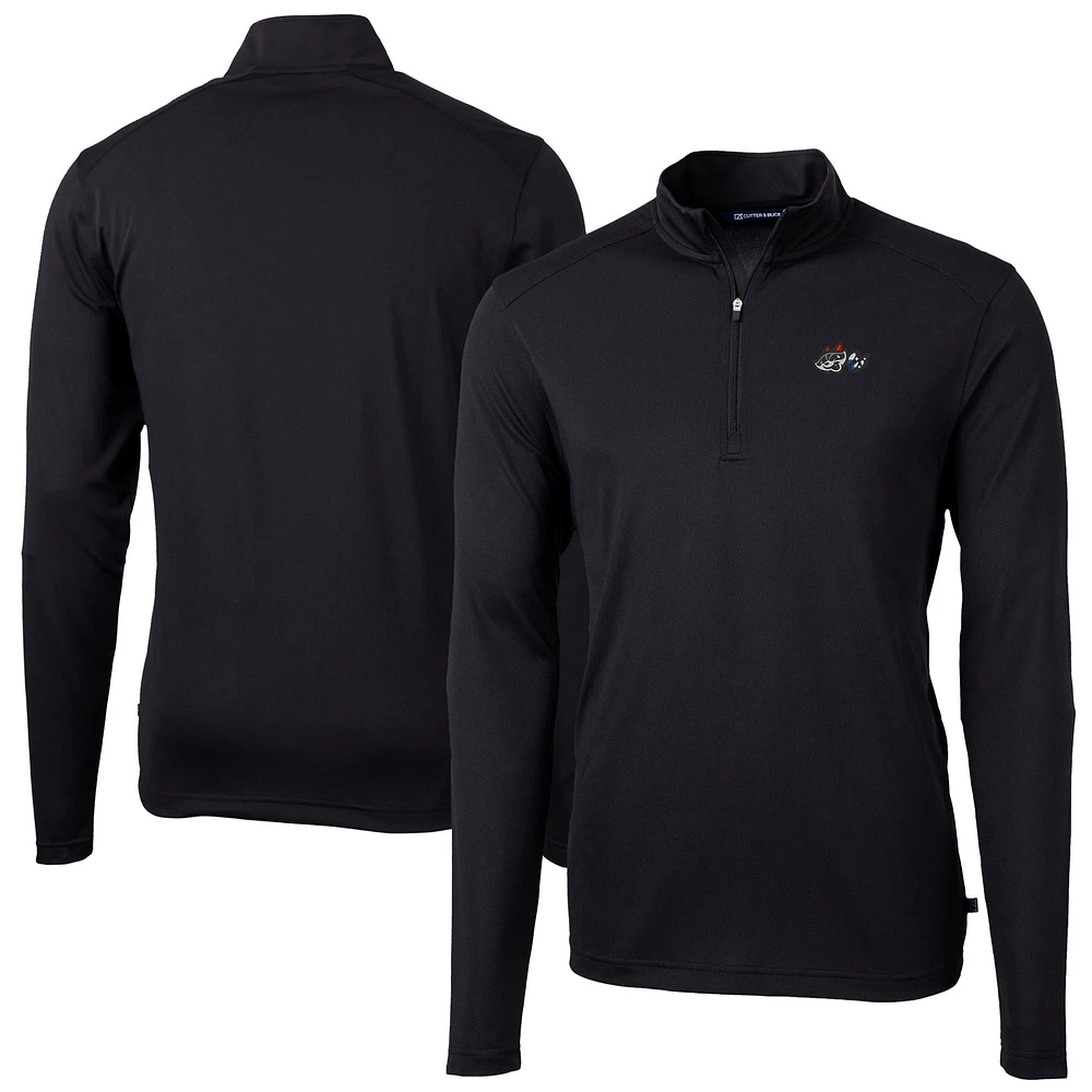 Men's Cutter & Buck Rocket City Trash Pandas Virtue Eco Pique Recycled Quarter-Zip Pullover Top
