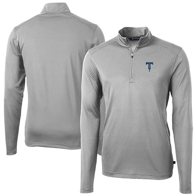 Men's Cutter & Buck Tulsa Drillers Virtue Eco Pique Recycled Quarter-Zip Pullover Top