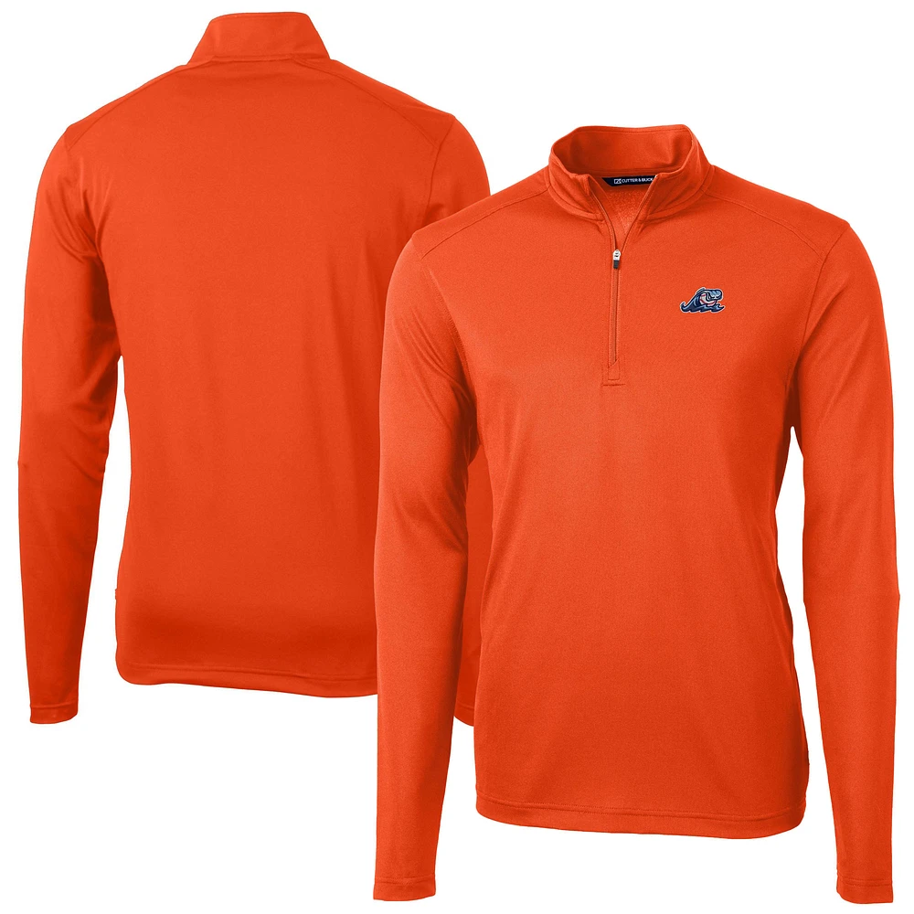 Men's Cutter & Buck West Michigan Whitecaps Virtue Eco Pique Recycled Quarter-Zip Pullover Top