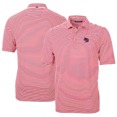Men's Cutter & Buck Buffalo Bisons DryTec Virtue Eco Pique Stripe Recycled Polo