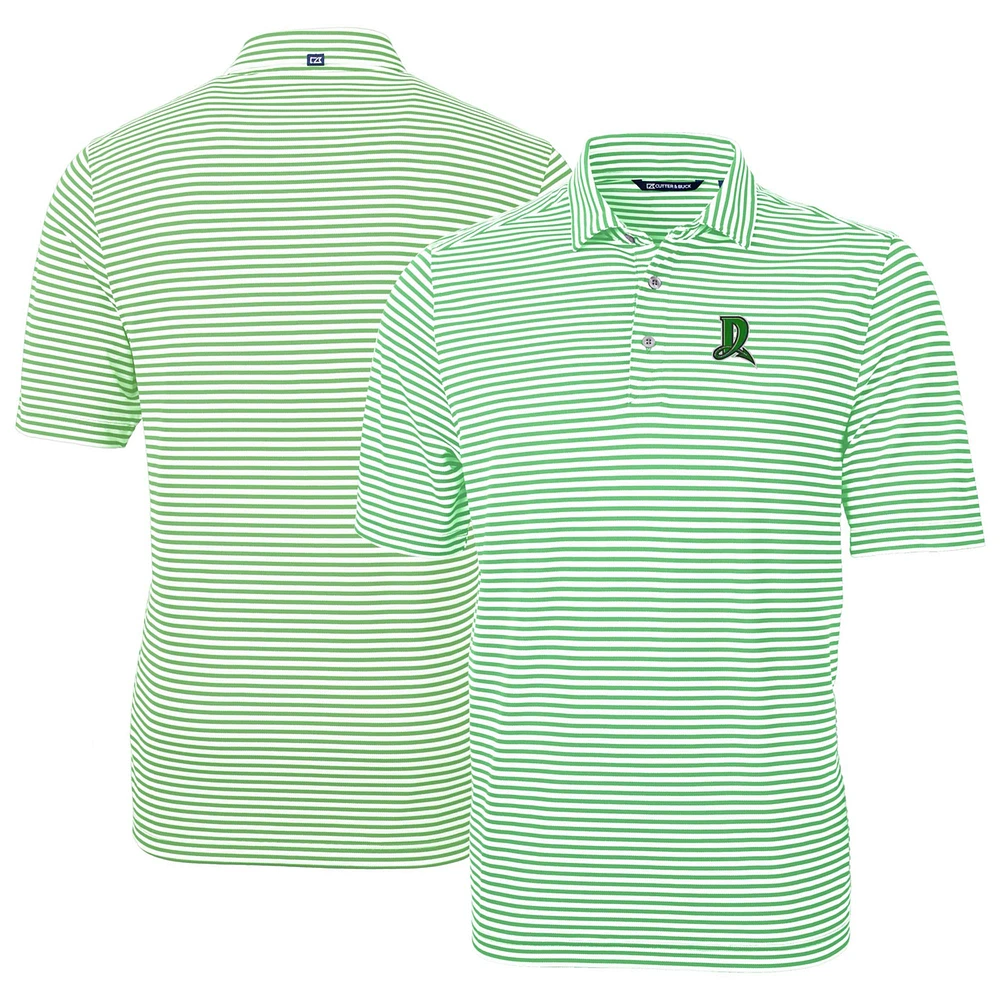 Men's Cutter & Buck Kelly Green Dayton Dragons DryTec Virtue Eco Pique Stripe Recycled Polo