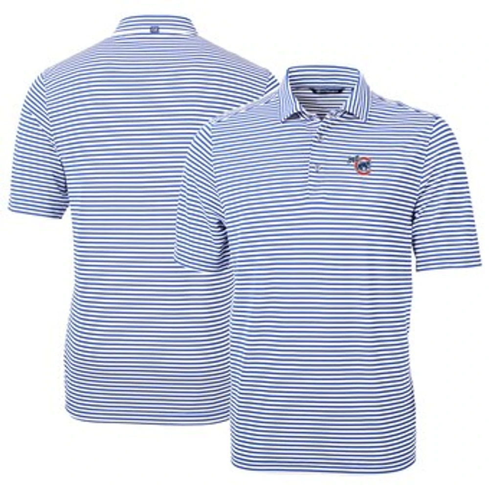Men's Cutter & Buck Light Blue Iowa Cubs DryTec Virtue Eco Pique Stripe Recycled Polo