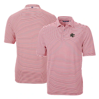Men's Cutter & Buck Cardinal Sacramento River Cats DryTec Virtue Eco Pique Stripe Recycled Polo