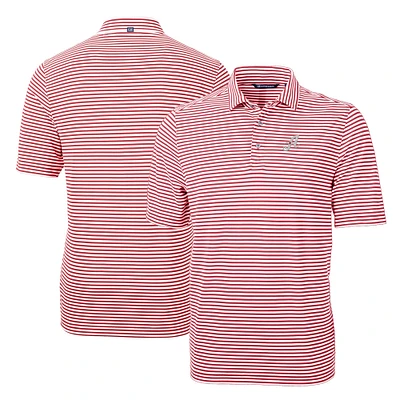 Men's Cutter & Buck Cardinal Reno Aces DryTec Virtue Eco Pique Stripe Recycled Polo