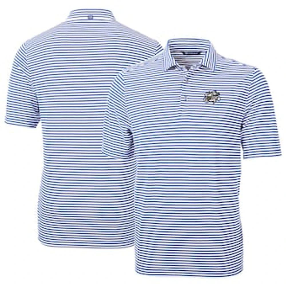 Men's Cutter & Buck Light Blue Omaha Storm Chasers DryTec Virtue Eco Pique Stripe Recycled Polo