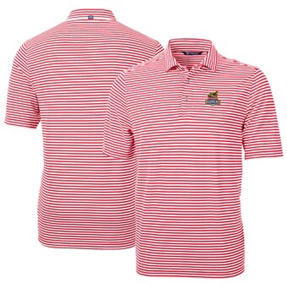 Men's Cutter & Buck Toledo Mud Hens DryTec Virtue Eco Pique Stripe Recycled Polo