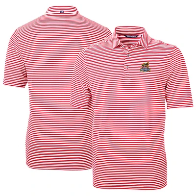 Men's Cutter & Buck Toledo Mud Hens DryTec Virtue Eco Pique Stripe Recycled Polo