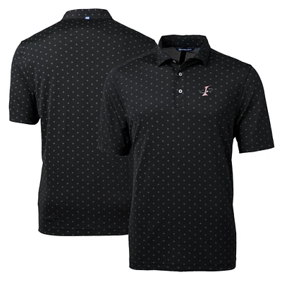 Men's Cutter & Buck Black Albuquerque Isotopes Virtue Eco Pique Tile Print Recycled Polo