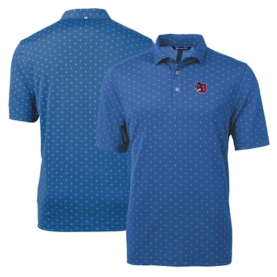 Men's Cutter & Buck Blue Buffalo Bisons Virtue Eco Pique Tile Print Recycled Polo