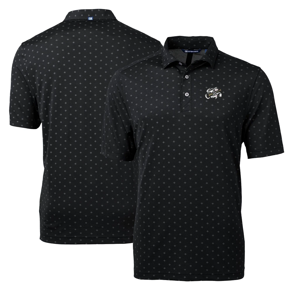 Men's Cutter & Buck Black Omaha Storm Chasers Virtue Eco Pique Tile Print Recycled Polo