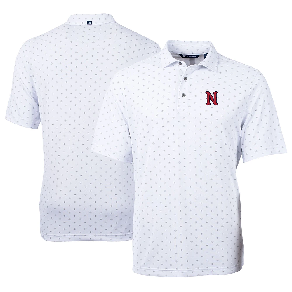 Men's Cutter & Buck White Nashville Sounds Virtue Eco Pique Tile Print Recycled Polo