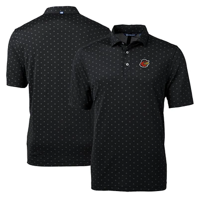 Men's Cutter & Buck Black Rochester Red Wings Virtue Eco Pique Tile Print Recycled Polo