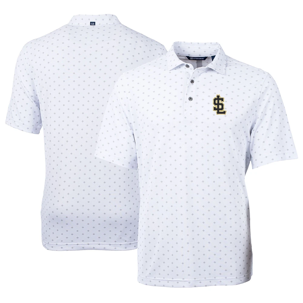 Men's Cutter & Buck Salt Lake Bees Virtue Eco Pique Tile Print Recycled Polo