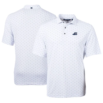 Men's Cutter & Buck White West Michigan Whitecaps Virtue Eco Pique Tile Print Recycled Polo