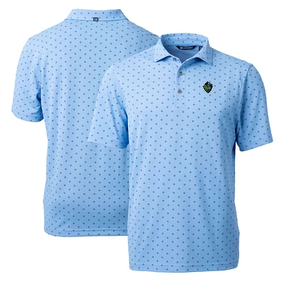 Men's Cutter & Buck Powder Blue Hillsboro Hops Virtue Eco Pique Tile Print Recycled Polo