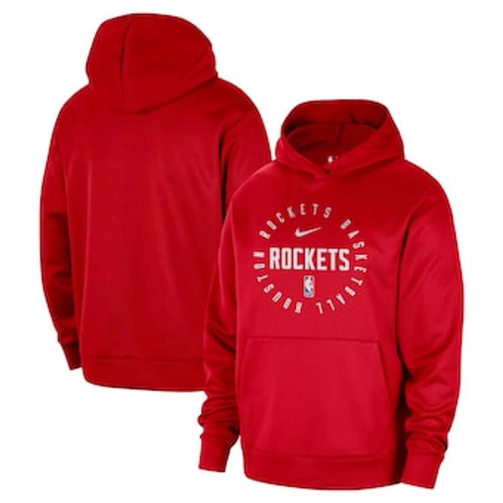 Men's Nike Red Houston Rockets 2024/25 Spotlight On-Court Practice Performance Pullover Hoodie