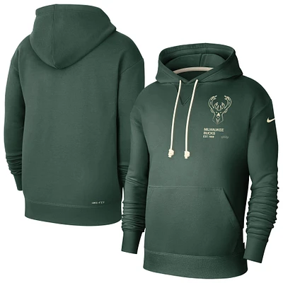 Men's Nike Hunter Green Milwaukee Bucks Courtside Standard Issue Premium Performance Pullover Hoodie