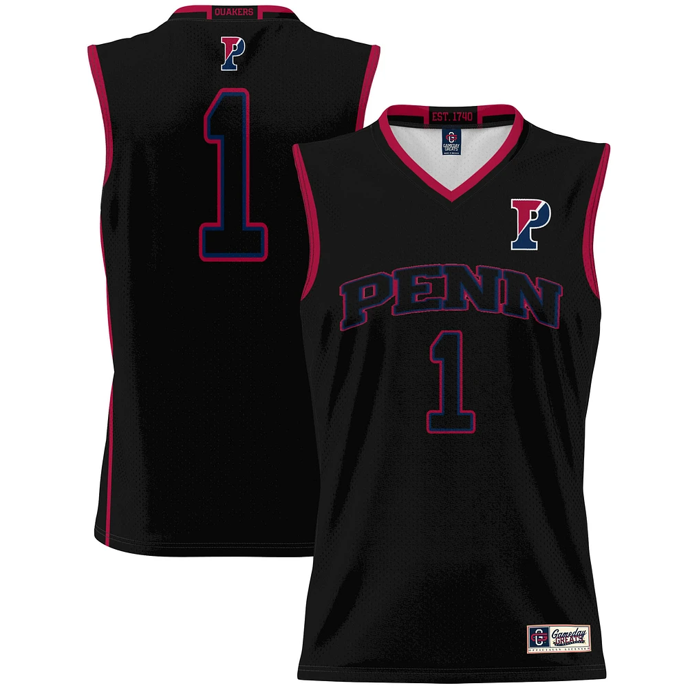 Unisex GameDay Greats #1 Black Pennsylvania Quakers Lightweight Basketball Jersey