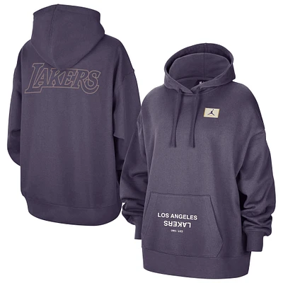 Women's Jordan Brand Purple Los Angeles Lakers Courtside Statement Edition Oversize Pullover Hoodie