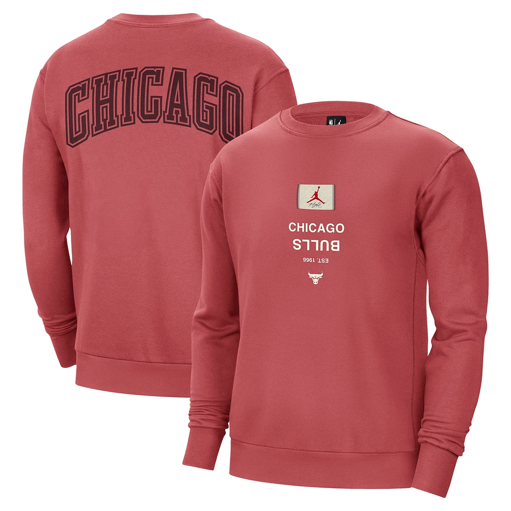 Men's Jordan Brand Red Chicago Bulls Courtside Statement Edition Heavyweight Pullover Sweatshirt