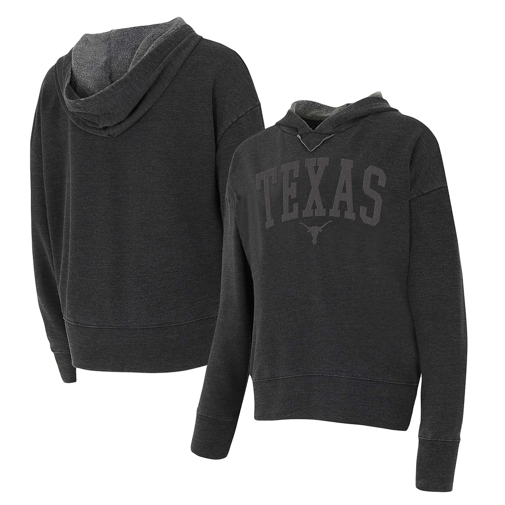 Women's Concepts Sport Charcoal Texas Longhorns Volley Long Sleeve Hoodie Top