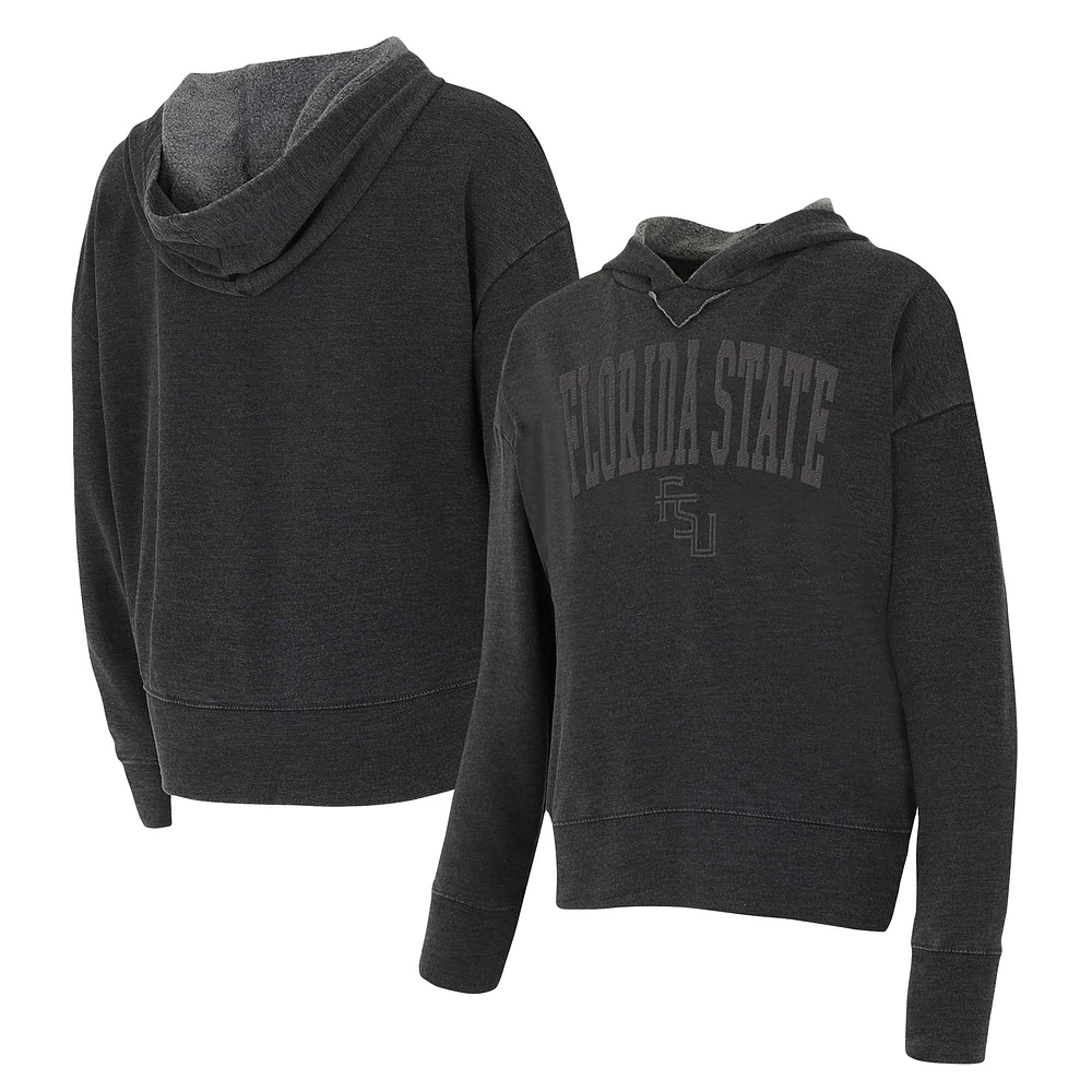Women's Concepts Sport Charcoal Florida State Seminoles Volley Long Sleeve Hoodie Top