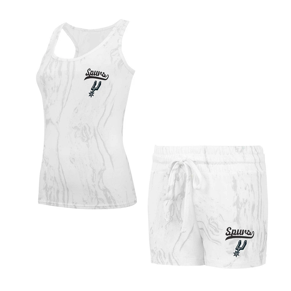 Women's Concepts Sport White San Antonio Spurs Quartz Tank Top & Shorts Set
