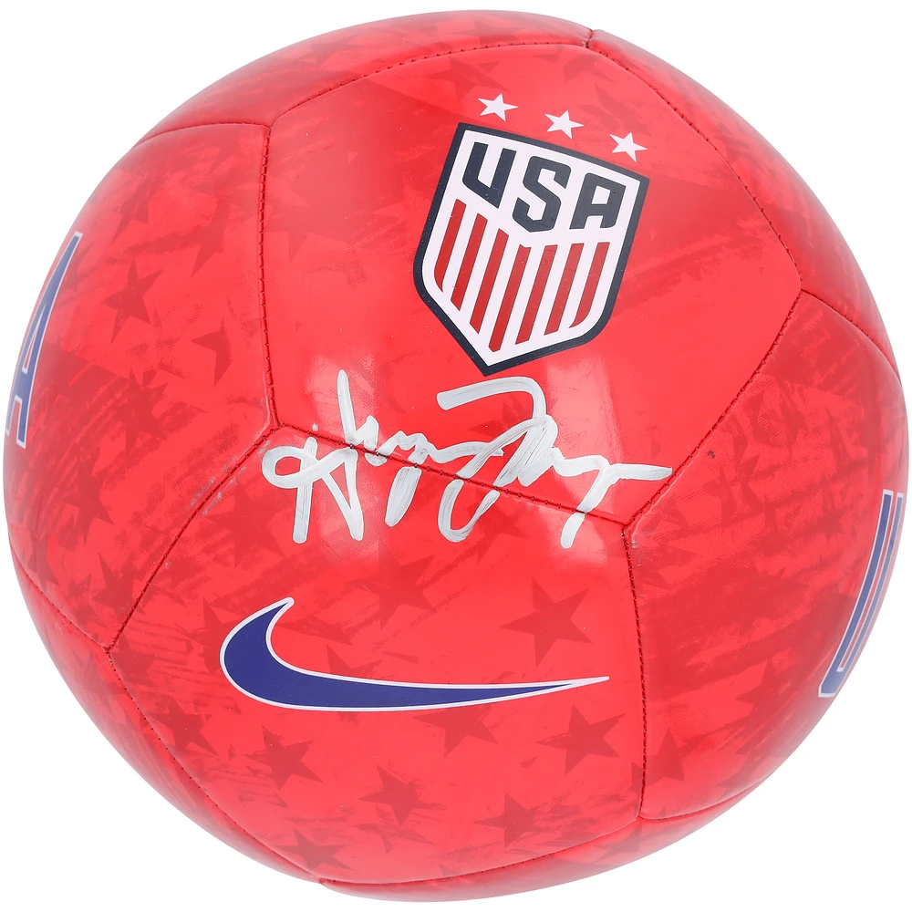 Alyssa Thompson Team USA Autographed Red Soccer Ball