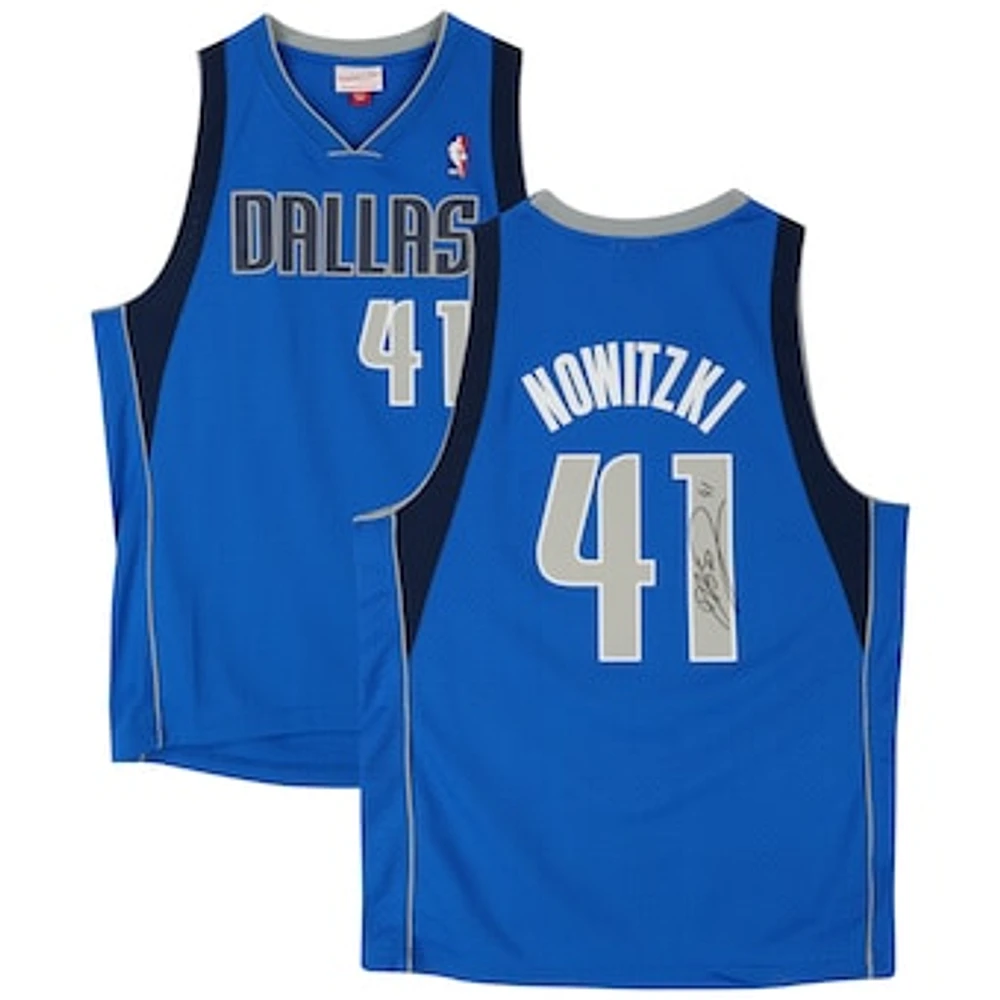 Dirk Nowitzki Dallas Mavericks Autographed Mitchell & Ness Blue 2010-2011 Swingman Jersey