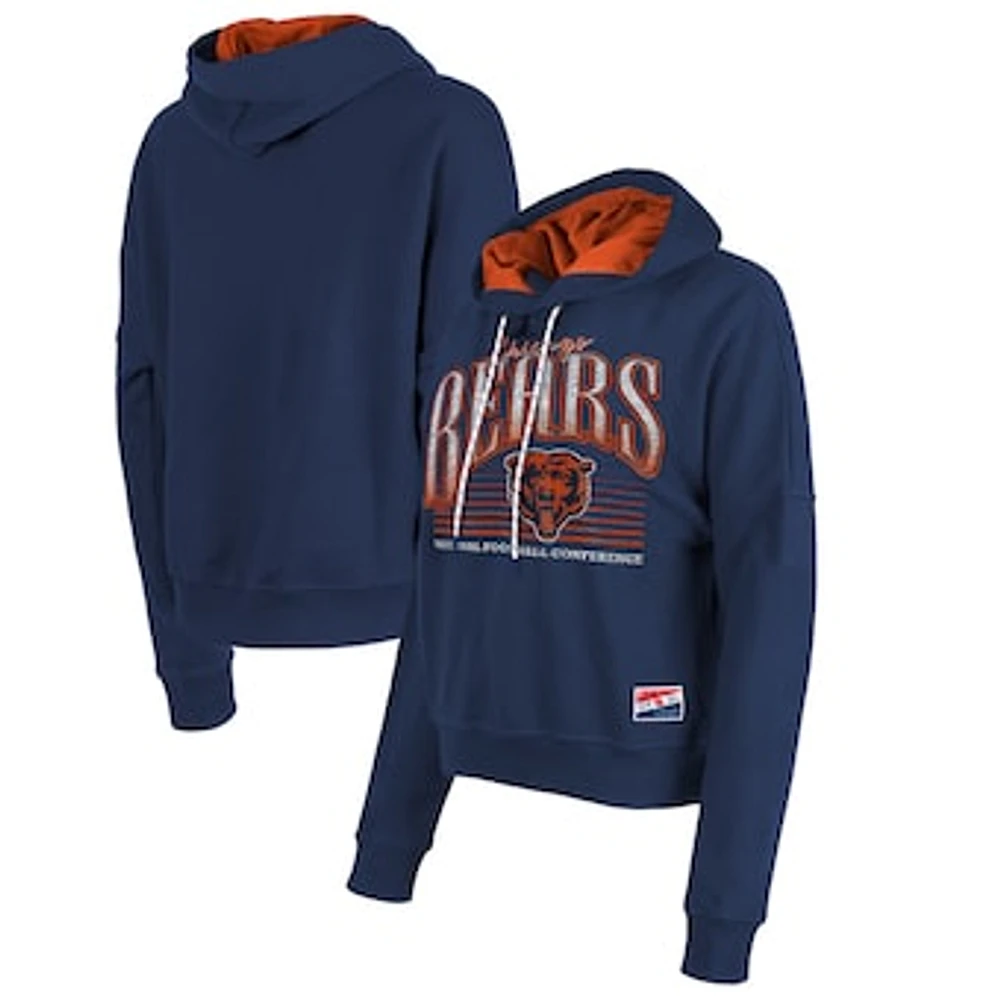 Women's New Era Navy Chicago Bears Boxy Pullover Hoodie