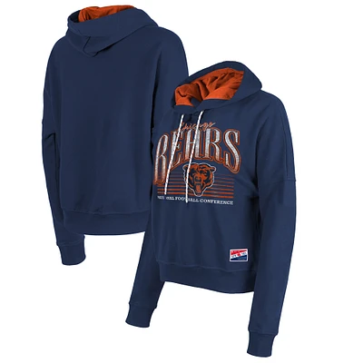 Women's New Era Navy Chicago Bears Boxy Pullover Hoodie