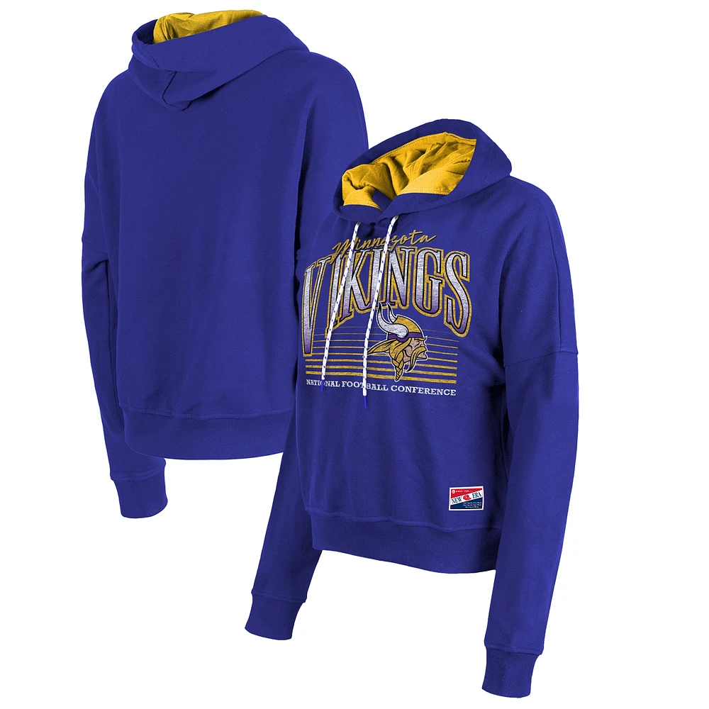 Women's New Era Purple Minnesota Vikings Boxy Pullover Hoodie