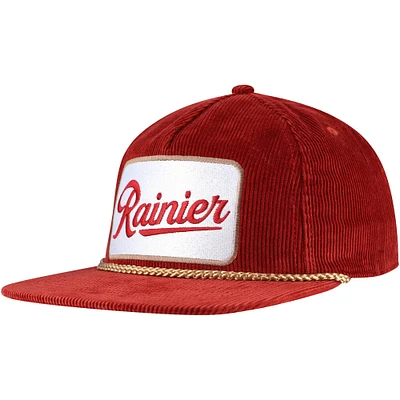 Men's Red Rainier Corduroy Rope Golf Snapback Hat