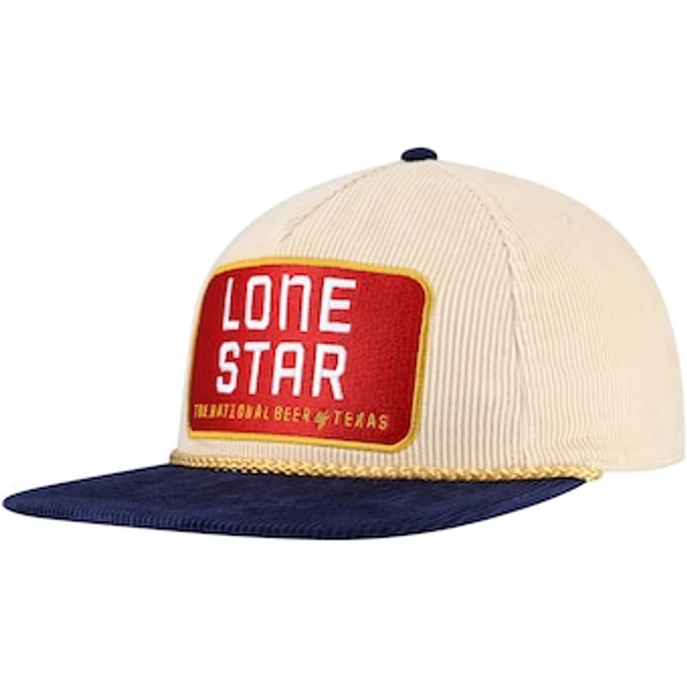 Men's Cream/Navy Lone Star Corduroy Rope Golf Snapback Hat