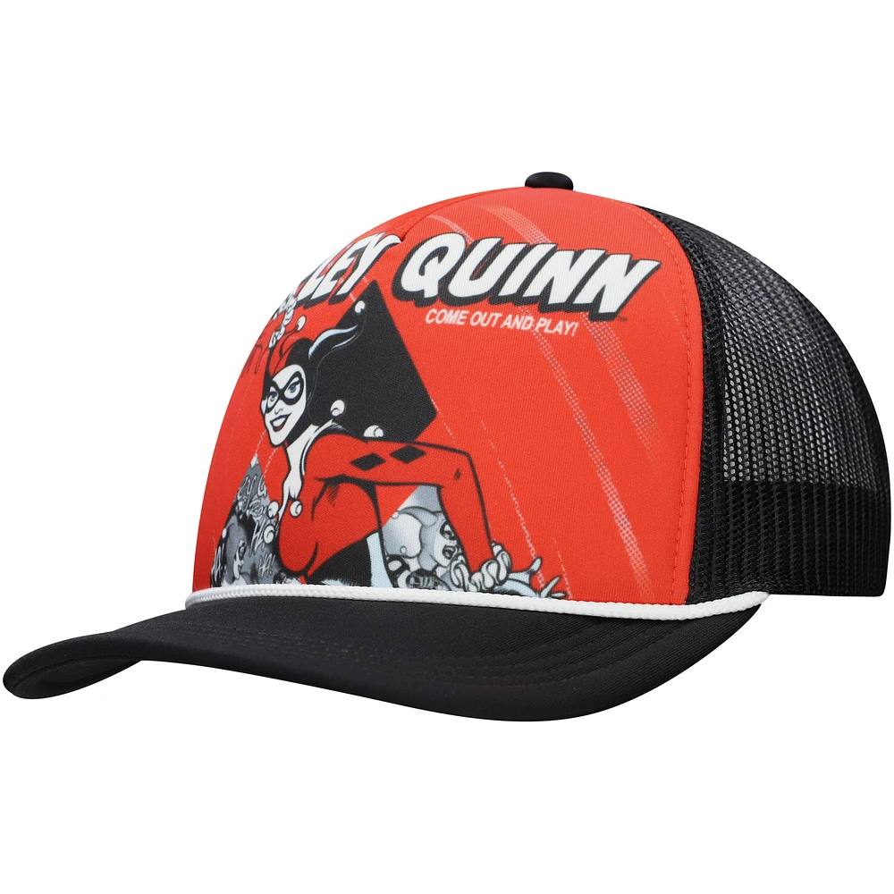 Unisex Red/Black Harley Quinn Graphic Foam Trucker Adjustable Hat