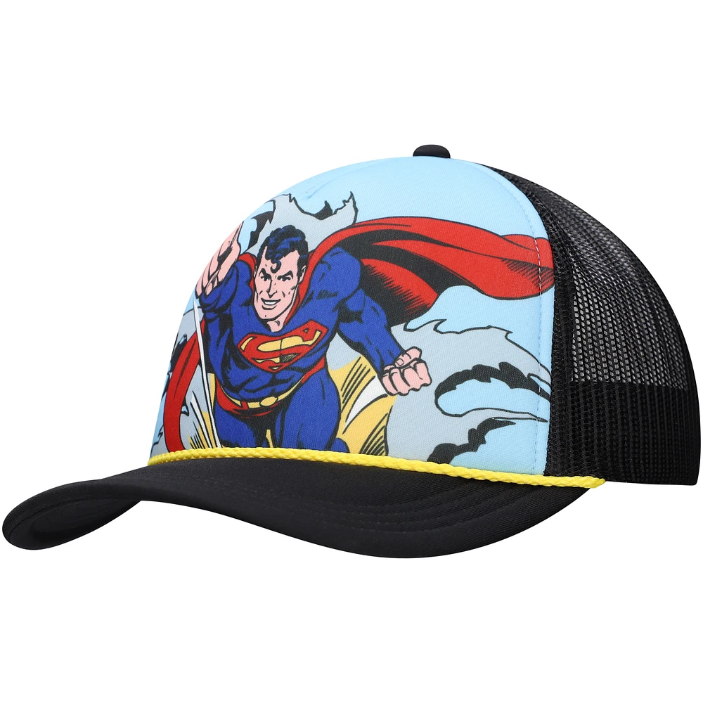 Unisex Blue/Black Superman Graphic Foam Trucker Adjustable Hat